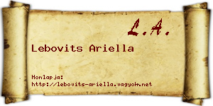 Lebovits Ariella névjegykártya